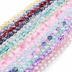 Mixed Color Transparent Glass Beads Strands, Lantern, Mixed Color, 10.5x9.5x10.5mm, Hole: 1mm, about 38pcs/strand, 15.24 inch(38.7cm)