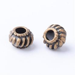 Bronze Antique Perles en alliage de style tibétain, sans cadmium et sans nickel et sans plomb, bronze antique, 6.5x4.5mm, trou: 2.5 mm, environ 2170 pcs / 1000 g