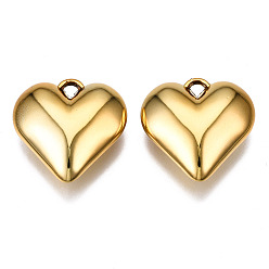 Golden Electroplated CCB Plastic Pendants, Heart, Golden, 28x27.5x11.5mm, Hole: 3mm