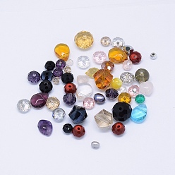 Glass Glass Beads, Faceted/No Faceted, Mixed Shapes, 4~12x3~11mm, Hole: 0.8~1.5mm