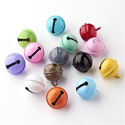 Mixed Color Iron Bell Pendants, Mixed Color, 23.5x21.5mm, Hole: 4x4mm
