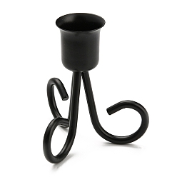 Negro Candelabros de arte en hierro, candelero, negro, 8.45x7.35x4.8 cm, diámetro interior: 2.3 cm