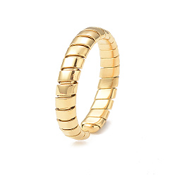 Chapado en Oro Real de 14K Chapado en iones (ip) 304 anillo de puño abierto en espiral de acero inoxidable para mujer, real 14 k chapado en oro, diámetro interior: 17 mm