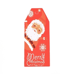 Colorful Paper Gift Tags, Hange Tags, For Arts and Crafts, For Christmas, with Father Christmas Pattern, Colorful, 60x25x0.3mm, Hole: 3mm