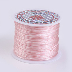 Rose Brumeux Chaîne de cristal élastique plat, fil de perles élastique, pour la fabrication de bracelets élastiques, rose brumeuse, 0.5mm, environ 49.21 yards (45m)/rouleau