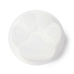 White DIY Decoration Silicone Molds, Resin Casting Molds, For UV Resin, Epoxy Resin Jewelry Making, Paw Print, White, 76x79x39mm, Inner Diameter: 54x61mm