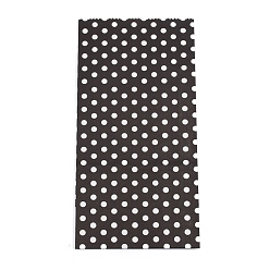 Black Kraft Paper Bags, No Handles, Storage Bags, White Polka Dot Pattern, Wedding Party Birthday Gift Bag, Black, 17.8x9x6.2cm