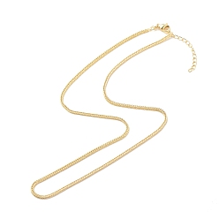 Real 18K Gold Plated Brass Wheat Chains Necklace for Women, Cadmium Free & Lead Free, Real 18K Gold Plated, 17.68 inch(44.9cm)