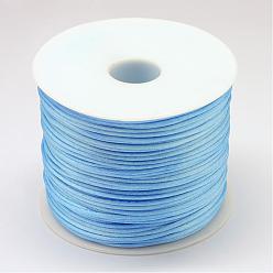 Bleu Bleuet Fil de nylon, corde de satin de rattail, bleuet, 1.0mm, environ 76.55 yards (70m)/rouleau