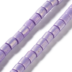 Lilac Spray Painted Handmade Polymer Clay Beads Strands, for DIY Jewelry Crafts Supplies, Column, Lilac, 6~6.5x6mm, Hole: 1.8mm, about 63~65pcs/strand, 15.43~15.87 inch(39.2~40.3cm)