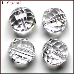 Clair Imitations de perles de cristal autrichien, grade de aaa, facette, ronde, clair, 6mm, Trou: 0.7~0.9mm