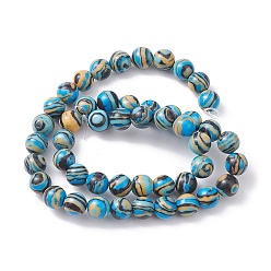 Cielo Azul Perlas de malaquita sintética hebras, teñido, rondo, el cielo azul, 8 mm, agujero: 1 mm, sobre 46 unidades / cadena, 14.76'' (37.5 cm)