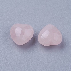 Cuarzo Rosa Piedras de amor de corazón de cuarzo rosa natural, piedras de palma de bolsillo para el equilibrio de reiki, 15~15.5x15x10 mm