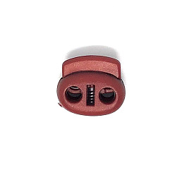 Brun Cordon de nylon verrouille les extrémités du clip, boutons de fermeture à cordon de serrage à double trou, brun, 1.8x2 cm, Trou: 4mm
