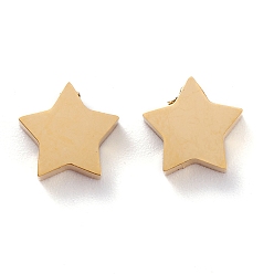 Golden Ion Plating(IP) 304 Stainless Steel Charms, Star, Golden, 9.5x9.5x3mm, Hole: 1.8mm