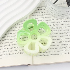 Lime Gradient Hollow Flower Plastic Claw Hair Clips, Hair Accessories for Women Girl, Lime, 65x60mm