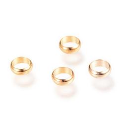 Oro Latón granos del espaciador, anillo, dorado, 6.5x2.5 mm, agujero: 5 mm