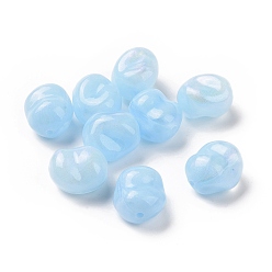 Bleu Ciel Clair Perles acryliques opaques, perles de paillettes, riz, lumière bleu ciel, 16x13.8x11.5mm, Trou: 1.8mm, environ333 pcs / 500 g
