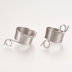 Stainless Steel Color Stainless Steel Knitting Thimble Finger Ring, Stainless Steel Color, Size 6~7, 16~17mm, 11~12mm, Hole: 6mm, 2pcs/set