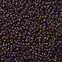 (406F) Matte-Opaque-Rainbow Oxblood Toho perles de rocaille rondes, perles de rocaille japonais, (406 f) Sang de bœuf arc-en-ciel opaque mat, 11/0, 2.2mm, Trou: 0.8mm, environ5555 pcs / 50 g