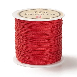 Rouge 50 yards cordon de noeud chinois en nylon, cordon de bijoux en nylon pour la fabrication de bijoux, rouge, 0.8mm