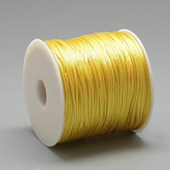 Gold Nylon Thread, Rattail Satin Cord, Gold, about 1mm, about 76.55 yards(70m)/roll