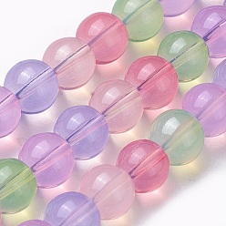 Mixed Color Opalite Beads Strands, Round, Mixed Color, 10mm, Hole: 1.4mm, about 38pcs/strand, 13.9 inch(35.5cm)