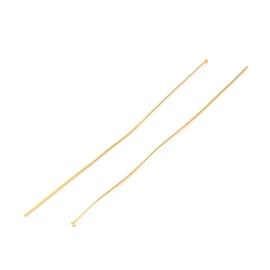 Real 18K Gold Plated Brass Flat Head Pins, Long-Lasting Plated, Real 18K Gold Plated, 102x0.7mm, Head: 2mm