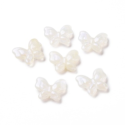 Beige Abalorios de acrílico opacos, perlas de brillo, mariposa, crema, 17x20x5.5 mm, agujero: 1.6 mm, Sobre 415 unidades / 500 g