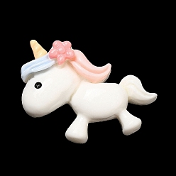 Unicornio Cabujones de resina opaca de dibujos animados, para la fabricación de la joyería, unicornio, 27x29x9 mm