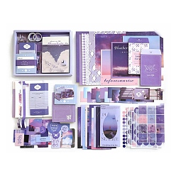 Medium Slate Blue Scrapbook Paper Kit, for DIY Album Scrapbook, Background Paper, Diary Decoration, Medium Slate Blue, 230x185mm, about 155pcs/set