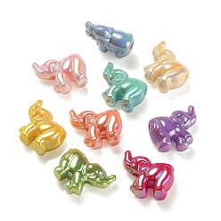Mixed Color UV Plating Rainbow Iridescent Acrylic Beads, Elephant, Mixed Color, 23.5x21x11mm, Hole: 3.8mm