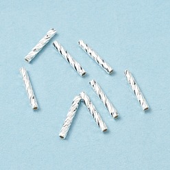 Argent Placage en rack perles de tube droites en laiton, sans cadmium et sans plomb, plaqué longue durée, argenterie, 10x1.5mm, Trou: 0.8mm