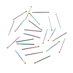 Rainbow Color Placage ionique (ip) 304 broches à tête plate en acier inoxydable, couleur arc en ciel, 20x0.7mm, Jauge 21, tête: 1.3 mm