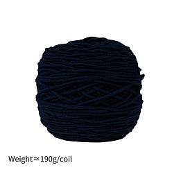 Azul de Medianoche Hilo de algodón con leche de 190g y 8capas para alfombras con mechones, hilo amigurumi, hilo de ganchillo, para suéter sombrero calcetines mantas de bebé, azul medianoche, 5 mm