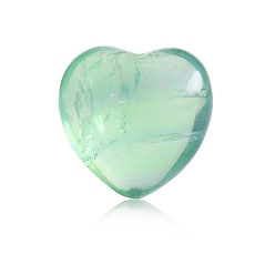 Fluorine Pierres de guérison naturelles en fluorite, coeur amour pierres, pierres de poche pour l'équilibrage du reiki, cœur, 15x15x10mm