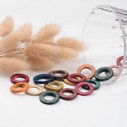 Couleur Mélangete Accessoires de bijoux en bois teints coconut anneaux reliant, couleur mixte, 38x2~5mm
