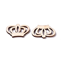 Blanched Almond Laser Cut Wood Shapes, Unfinished Wooden Embellishments, Poplar Wood Cabochons, Crown, Blanched Almond, 17.5~25.5x31.5~32.5x2.5mm, about 100pcs/bag