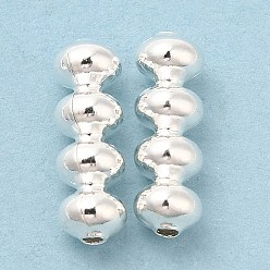 925 Sterling Silver Plated Brass Beads, Cadmium Free & Lead Free, Round Tube, 925 Sterling Silver Plated, 13x4mm, Hole: 1.2mm