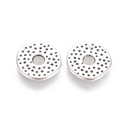 Antique Silver Tibetan Style Alloy Beads, Cadmium Free & Nickel Free & Lead Free, Donut, Antique Silver, 12x1mm, Hole: 3mm