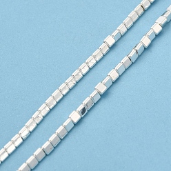 Silver Plated Synthetic Non-magnetic Hematite Beads Strands, Triangle, Silver Plated, 3x2.5x2.7mm, Hole: 0.8mm, about 133pcs/strand, 16.30''(41.4cm)