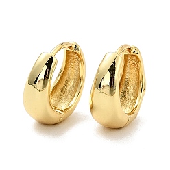 Real 18K Gold Plated Brass Chunky Hoop Earrings for Women, Cadmium Free & Nickel Free & Lead Free, Real 18K Gold Plated, 13.5x6mm, Pin: 0.8mm