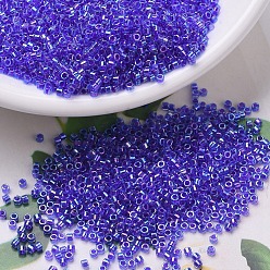 (DB0063) Cobalt Lined Sapphire AB MIYUKI Delica Beads, Cylinder, Japanese Seed Beads, 11/0, (DB0063) Cobalt Lined Sapphire AB, 1.3x1.6mm, Hole: 0.8mm, about 20000pcs/bag, 100g/bag