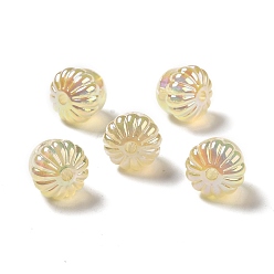 Mousseline au Citron Placage uv perles acryliques irisées arc-en-ciel, gland, mousseline de citron, 14.5x15.5mm, Trou: 3mm