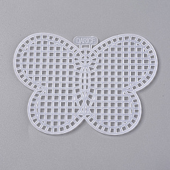 Белый Сетка для вышивки крестом, пластиковые полотна, бабочка, белые, 59x79x1 мм