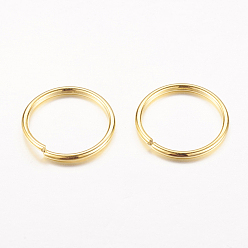 Oro Anillos de salto de hierro , anillos del salto abiertos, sin plomo y cadmio, dorado, 14x1.2 mm, diámetro interior: 11.6 mm, Sobre 2700 unidades / 1000 g