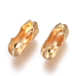 Oro Revestimiento iónico (ip) 304 conectores de cadena de bolas de acero inoxidable, dorado, 7x2.8 mm, apto para 2 mm / 2.4 mm cadena de bolas