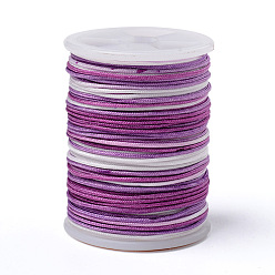 Разноцветный Сегментная окрашенная полиэфирная нить, плетеный шнур, красочный, 0.8 мм, около 10.93 ярдов (10 м) / рулон