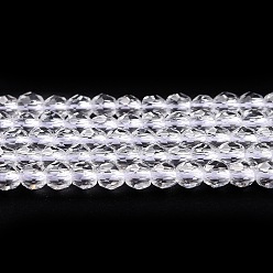 Clear Transparent Glass Beads Strands, Faceted Round, Clear, 2mm, Hole: 0.8mm, about 175pcs/strand, 14.06~14.17 inch(35.7~36cm)