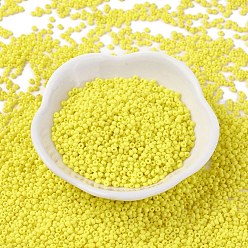 Yellow 12/0 Grade A Round Glass Seed Beads, Baking Paint, Yellow, 12/0, 2x1.5mm, Hole: 0.7mm, about 30000pcs/bag
